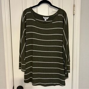 Olive Striped Women's Top